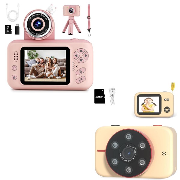 Makolle Kids Camera Pink and Kids Video Camera Apricot