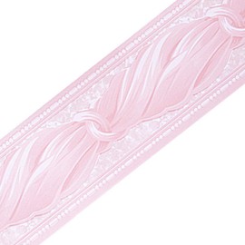 Yija Self Adhesive Pink Bowknot PVC Border Peel and Stick Wall Borders for Kitchen Bedroom Living Room Home Decor Sticker 3.94 inch X 32.8 ft