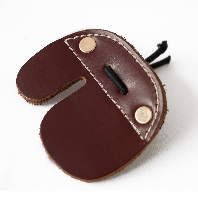 TOPARCHERY Cow Leather Archery Finger Tab Brief Finger Guard Brown