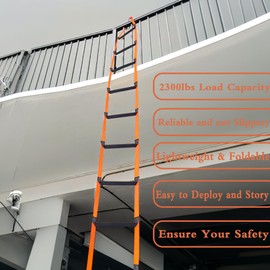 32.8 Feet Fire Escape Ladder Emergency Fire Ladder for 2-3 Story Homes Reusable Portable Safety Ladders for Windows, Balconies and Sailboats, Kayaks and More