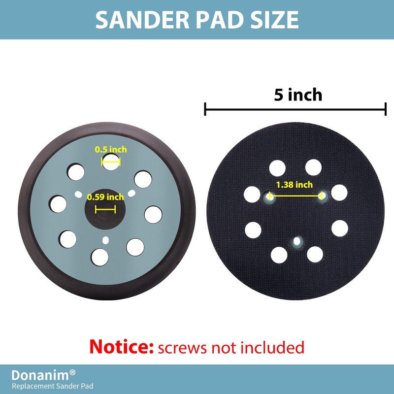 2 Pack 5 Inch 8 Hole Hook and Loop Replacement