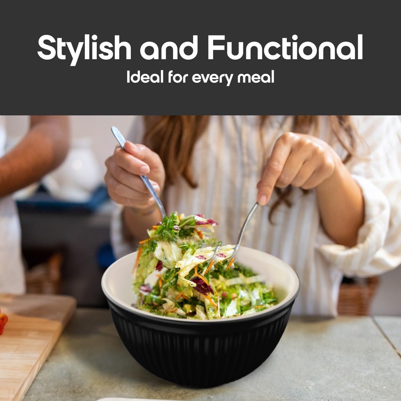 Omniware Simsbury Batter Bowl Set, 3-Piece Nesting Bowls, Stoneware Kitchen