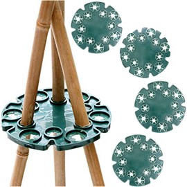 ieron 4 Pieces Wigwam Pole Grips Support Rings for Peas, Beans, Support Rods, Support Handles for Climbing Plants, Tomatoes, Cucumbers, Clematis, Sweet Peas