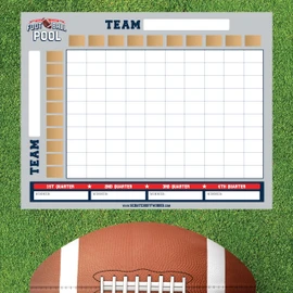 Football Squares Board 100 (10 Cards/Pack) - Superbowl Pool Cards - Football Pool Game - Scratch Off Betting Cards - Football Scratch Off Cards - Football Squares Scratch Off