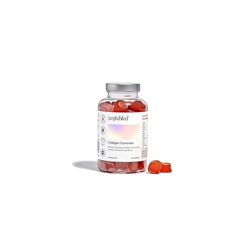 Unfabled Collagen Gummies for Women, 60 Gummies, 1000mg Hydrolysed Bovine