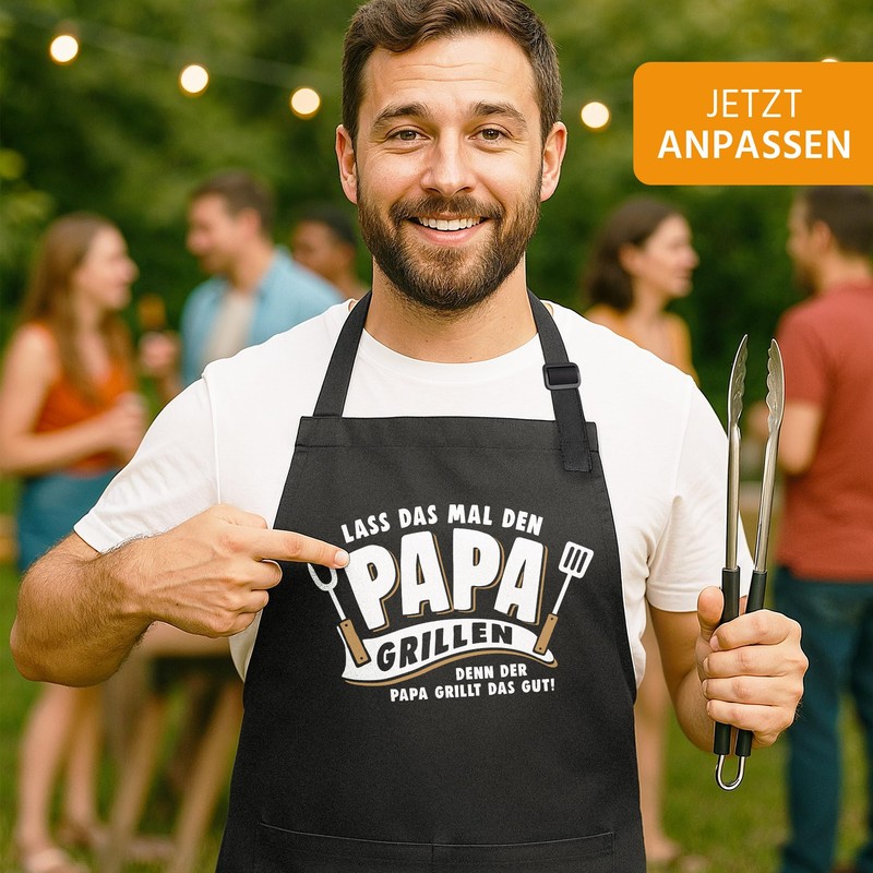 MoonWorks® BBQ Apron with Saying Grillseargent Born to Grill-Geschenke Men