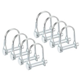 PATIKIL Trailer Coupler Pin 5/16x1-4/7, 8 Pcs Wire Lock Pin Safety Shaft Locking Pin Round Pto Pins for Farm Trailers Lawn Hitches Garden Tractor Kayak Boat (8 x 40 Mm)