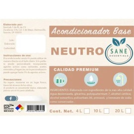 Acondicionador Neutro 20 Lts Sin Extractos Sin Aroma                                                                                                  