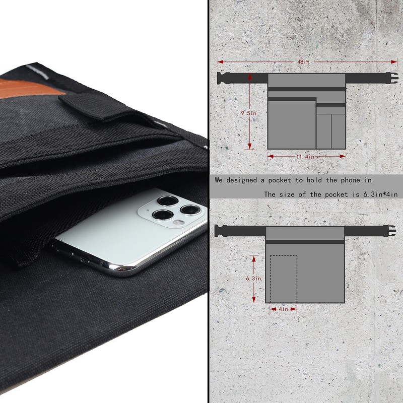 VIDAR TOOLS 6-Pocket Single Side Tool Belt Pouch/Utility Belt/Work Apron