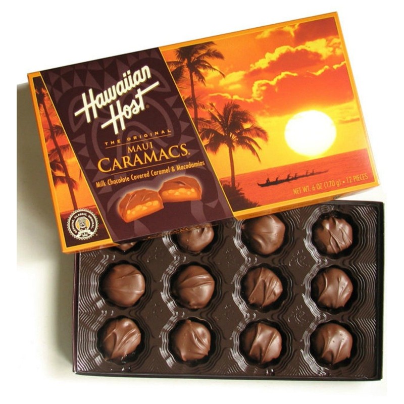 Hawaiian Host Maui Caramacs Creamy Caramel and Macadamias Covered in