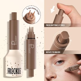 Freckle Stamp Pen – 5-Point Natural Freckle Makeup Pen for Sun-Kissed Look, Long-Lasting Freckle Makeup Tool (# 04)