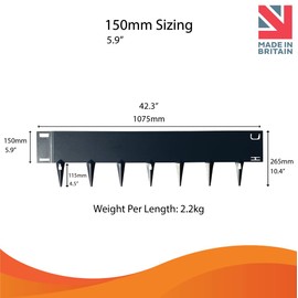 CORE EDGE Lawn Edging | Flexible Decorative Steel Garden Lawn Edging with 6" face Height | 5X 3.28', 16.25 Linear Feet (Black, 6")