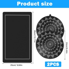 3 Stück Induktionsmatte, Induktionsschutzmatten aus Glasfaser – Hitzeschutzmatte für Induktionskochfeld, rutschfest & ultra-robust, Herdabdeckung für die Küche Induktionsmatte, Extra Decke