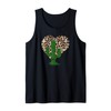 Vintage Leopard Heart Print Cheeta Leopard Cactus Tank Top