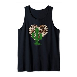 Vintage Leopard Heart Print Cheeta Leopard Cactus Tank Top