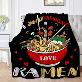 Touchish I Just Freaking Love Ramen Soft Blanket for Couch Nap All-Seasons Animal Tapestry Home Decor- Gifts for Child Women Fuzzy Cozy Throws 40"x50" for Kids