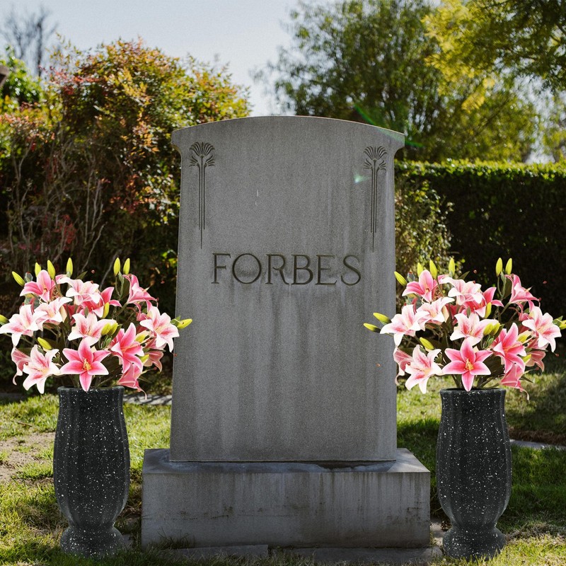 Cemetery Vase, Black Plastic, Modern Cylindrical Vase with Ground Spike,