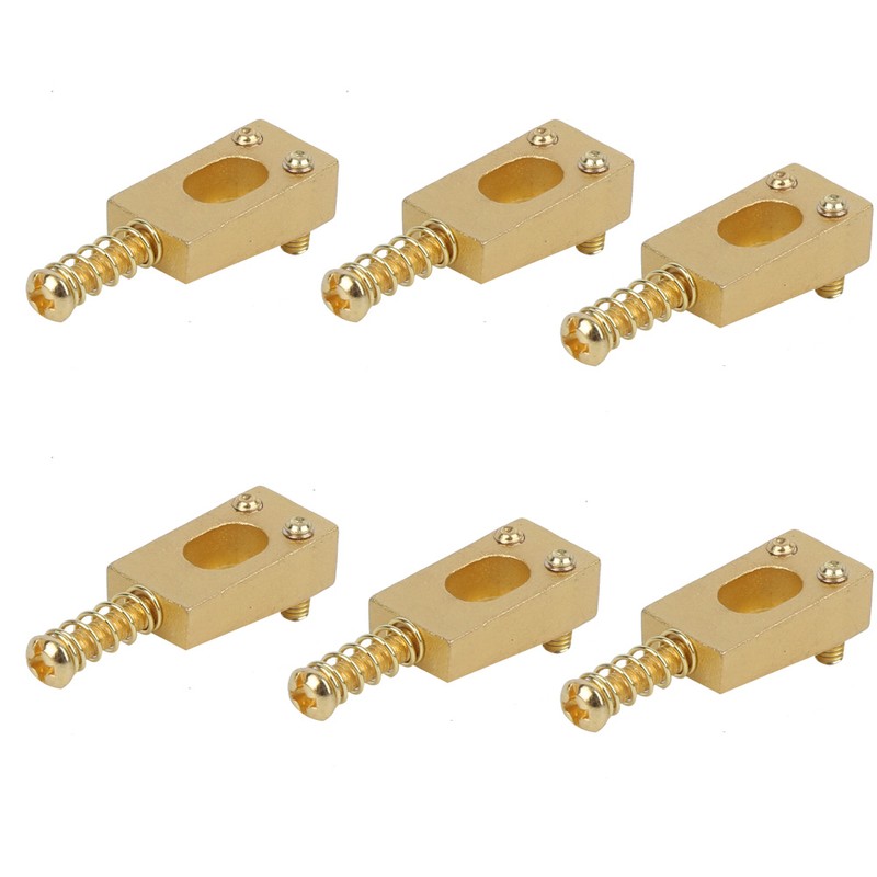 6Pcs Guitar Bridge Saddle Brass String Saddles Replacement Electric Guitar