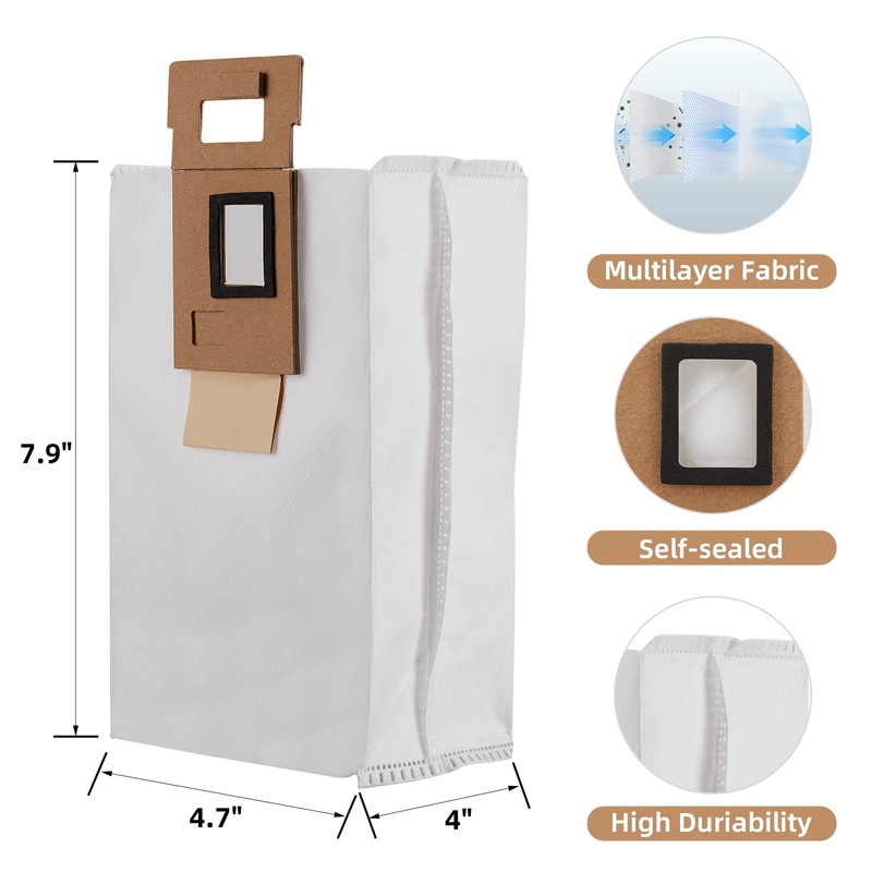 8 Pack Dust Bag for Roborock S7 / S7+ Vacuum
