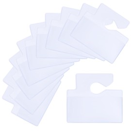 XIHIRCD 10pcs Clear Parking Permit Holders, Parking Lot Pass Rearview Mirror Hang Tags Transparent Vehicle Parking Pass Holder Hanger for Car Passes Permits Stickers (Horizontal Version)