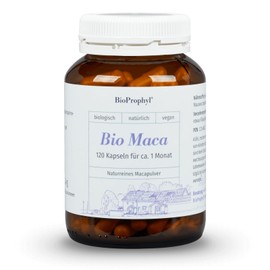 BioProphyl® Organic Maca - 500 mg Pure Maca Root Powder from Controlled Organic Cultivation - 120 Vegetarian Capsules