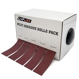 LYFJXX LYFJXX Emery Cloth Roll, 5 Grits Abrasive Sand Paper Set, 150 240 320 400 600 Grit Sandpaper Rolls for Wood Metal Polishing with Dispenser, Each Roll (6M)