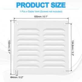 PATIKIL 6x6 Inch Aluminum Vent Cover, Screen Air Grille Ventilation Cover HVAC Louvered Grill for Home Kitchen Fireplace Bathroom Wall Ceiling, White