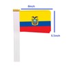 25 Packs Small Ecuador Flags on Handheld Stick，Miniature Ecuadorian Flag