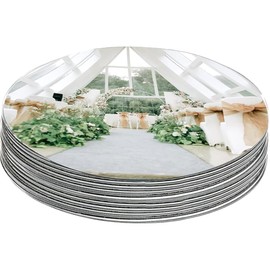12 Pack Acrylic Round Mirrors, 10inch Round Mirrors for Centerpieces Circle Mirror Centerpieces for Table Non Glass Centerpiece Table Decorations for Wedding Home Bedroon Wall Decor,(Thickness 2mm)