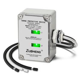 HVAC Surge Protector, Zuomeng 120/240VAC Universal Air Conditioner Surge Protective Device with 20kA Surge Absorption, Dual LED Indicators, 3 Type of Protection to Protect HVAC Systems