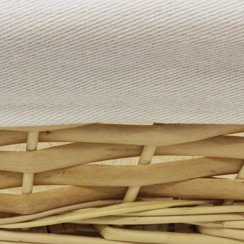 JVL Rectangular willow wicker lined bread basket 28 x 21