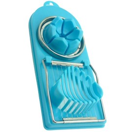 Double Egg Slicer - 2 Functions Slicing & Wedges (Blue, Pack of 1)