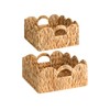 StorageWorks Wicker Storage Baskets, Wicker Basket for Shelves, Scalloped Edge