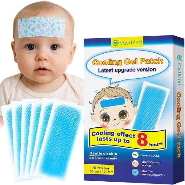 VASTMED 6PCs Cooling Gel Reducing Fever Patch Patches for Adults,