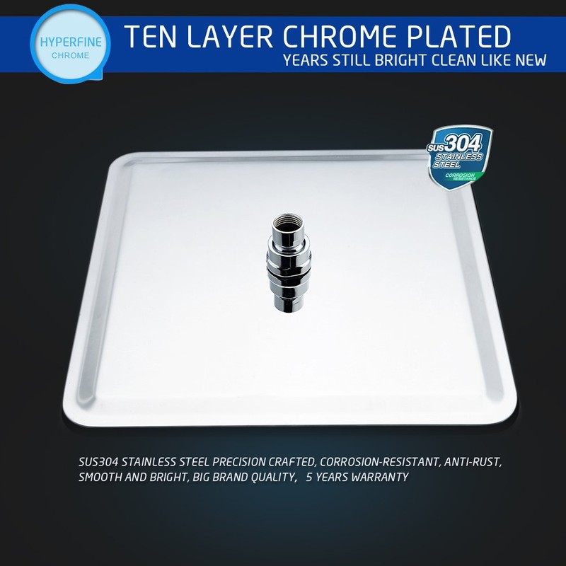 SR SUN RISE Luxury 12 Inch Large Square Stainless Steel