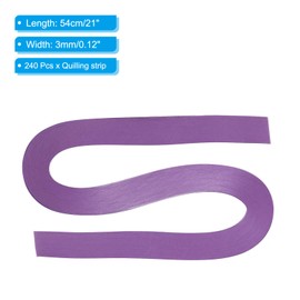 PATIKIL 240pcs Quilling Strips Paper 1/8"(3mm) 21"(54cm) Origami Paper Quilling Strip for Art DIY Hand Craft Christmas, Violet Purple