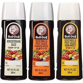 Bull-Dog Sauce Assort 3 kinds (Tonkatsu, Worcestershire, Chuno) 10.1 Fl. Oz. x 3 - PACK OF 3