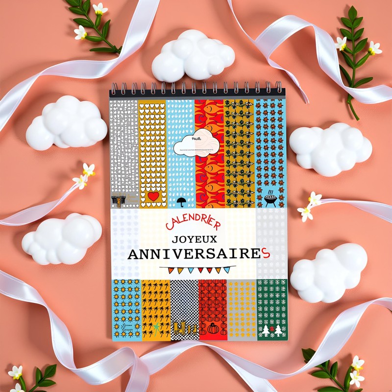 Perpetual Birthday Calendar - Birthday Gift - 14 Pages Spiral