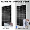 ECO-WORTHY 100W Solar Panel with Upgraded Pull-Out Bracket, Simple Installation