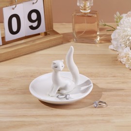 LZBALUYO Fox Ring Holder Dish, Cute Room Decor Preppy, Fox Gifts for Women Mom Mother's Day Birthday, Engagement Gifts for Her Wedding Ring Holder