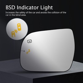 Driver Side Mirror Replacement For Toyota Sienna 2011-2020 - Side Mirror Glass Heated - Mirrors for Toyota Sienna W/Blind Spot, No Auto Dimming, No anti-glare function（2 pin connector, not 4-pin）