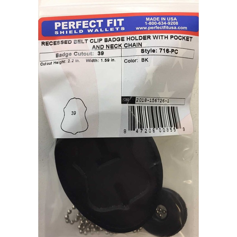 Perfect Fit FBI Belt Clip Badge Holder with Pocket and