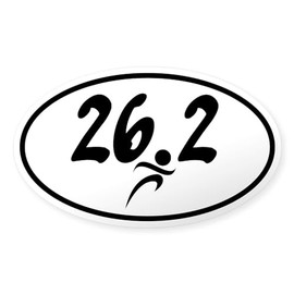 CafePress 26.2 Marathon Sticker Oval Car Bumper Sticker