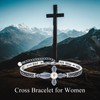 AOBOCO Mustard Seed Cross Bracelet with Sapphire Birthstone Sterling Silver