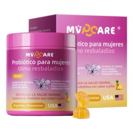 MVPCARE Gomitas Piña Probioticos Vaginales Veganas Para Mujer,equilibrio De Ph,soporte Probiótico Vaginal,salud Intestinal Y Sistema Inmunológico,mezcla De Probióticos Y Lactobacilos,60 Unidades
