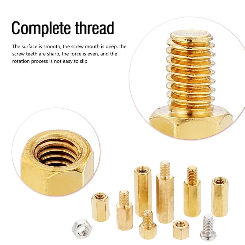 Knpwer 320 Pcs M2.5 Male Female Hex Brass Spacer Standoff
