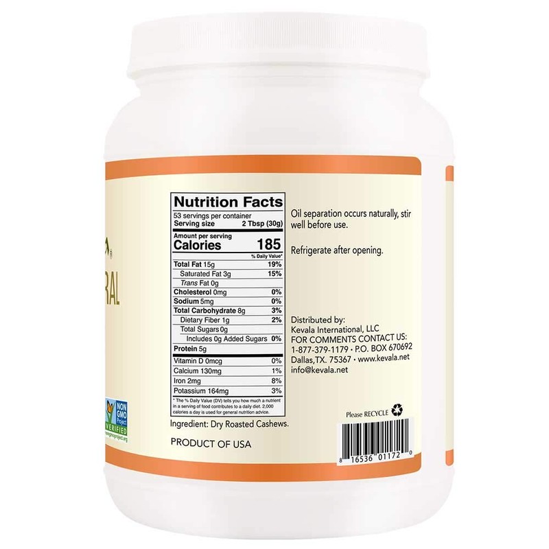 Kevala Cashew Butter - 3.5 lb - 1587 g –