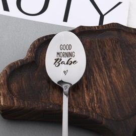 Husband Wife Anniversary Valentines Gifts for Her Him Good Morning Spoon Gifts for Boyfriend Girlfriend Long Distance Relationship Gifts for Women Men Couple Spoon Gifts for Fiance Fiancee