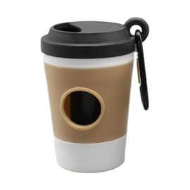 Poop Bag Holder | Coffee Cup Dog Poop Bags Rolls Holder | Doggy Pet Garbage Carrier, Lightweight Organizer with Carabiner Clip for Outdoor Walking, Park, Travel