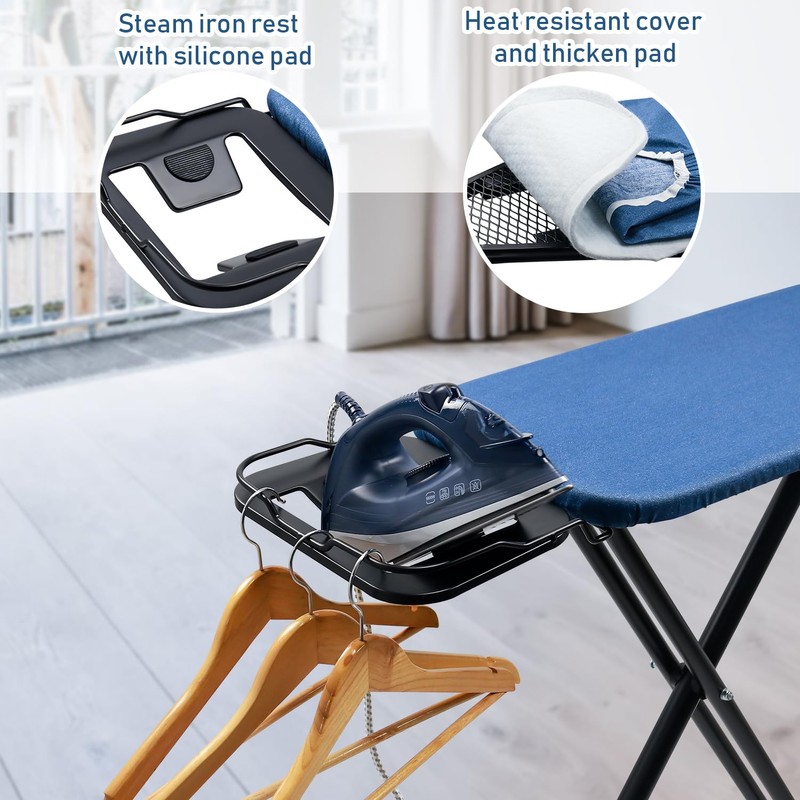 Duwee 12"x36" Ironing Board with Heat Resistant Cover and Thicken